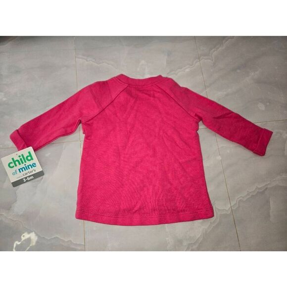 Carter's Girls Size 3-6 Months Fuschia "Little Sister" Top - Picture 2 of 5